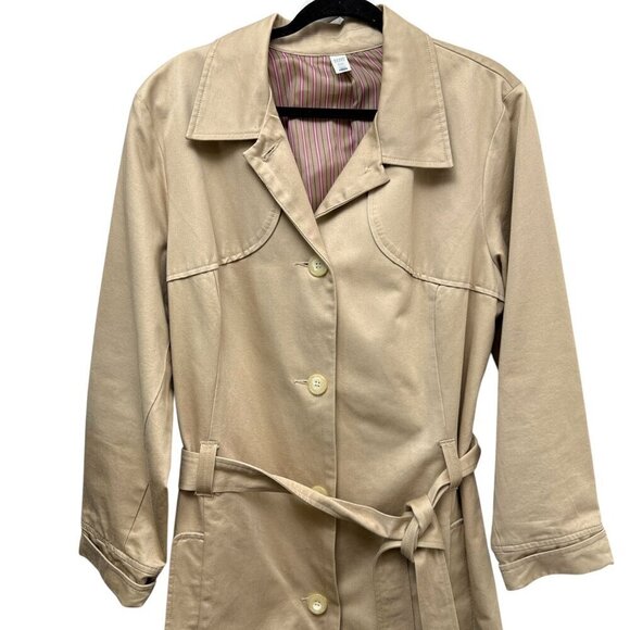 OLD NAVY Trenchcoat Size XXL Womens Jacket Cotton Khaki Tan Coat Vintage - Picture 4 of 9